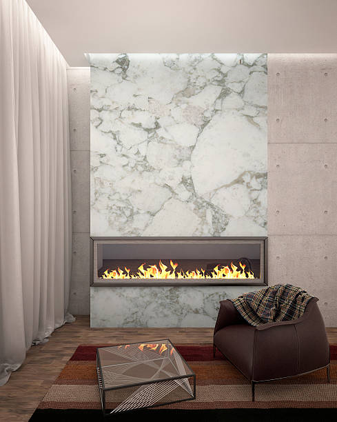 chimenea de marmol blanco